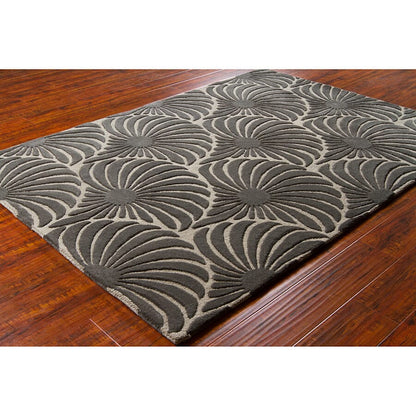 Chandra Reena Ree-32201 Grey Damask Area Rug