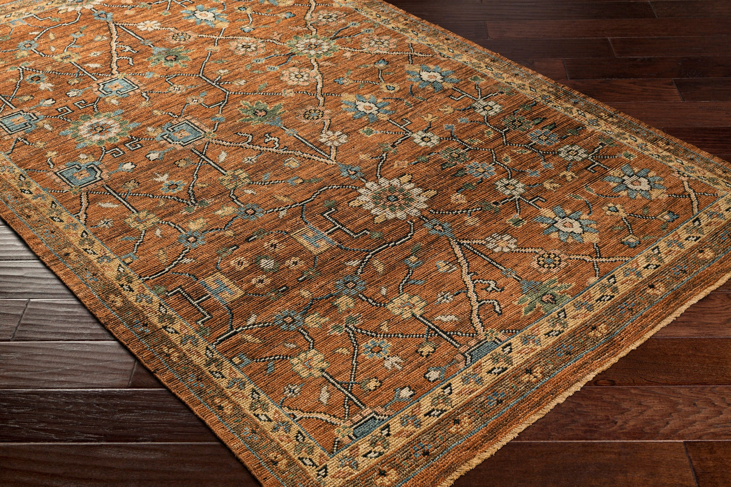 Surya Reign Reg-2301 Dark Brown, Camel, Black, Wheat Rugs.