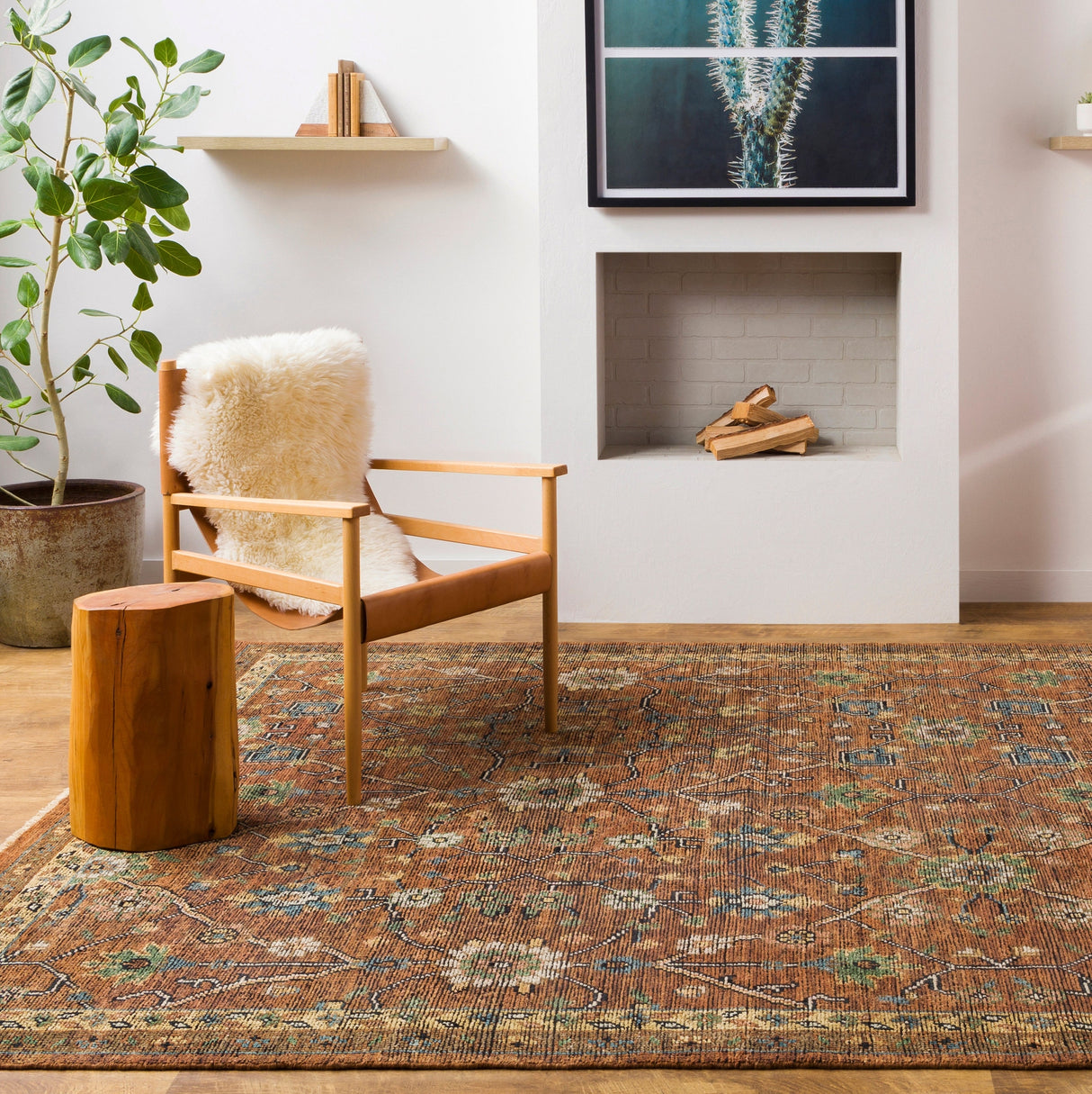 Surya Reign Reg-2301 Dark Brown, Camel, Black, Wheat Rugs.
