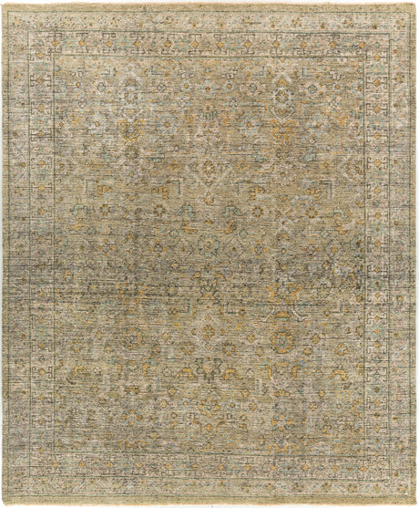 Surya Reign Reg-2303 Sage, Camel, Saffron, Grass Green Rugs.