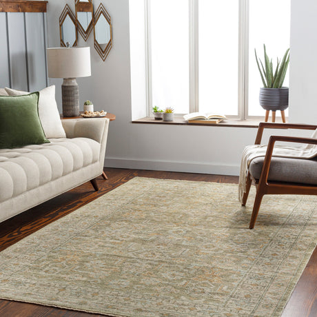 Surya Reign Reg-2303 Sage, Camel, Saffron, Grass Green Rugs.