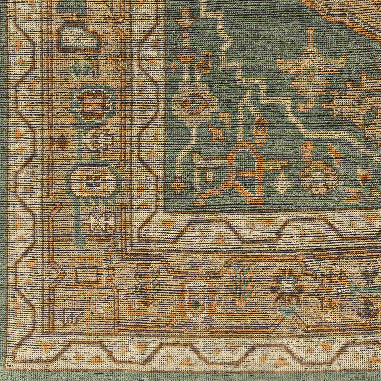 Surya Reign Reg-2304 Dark Green, Khaki, Tan, Dark Brown Rugs.