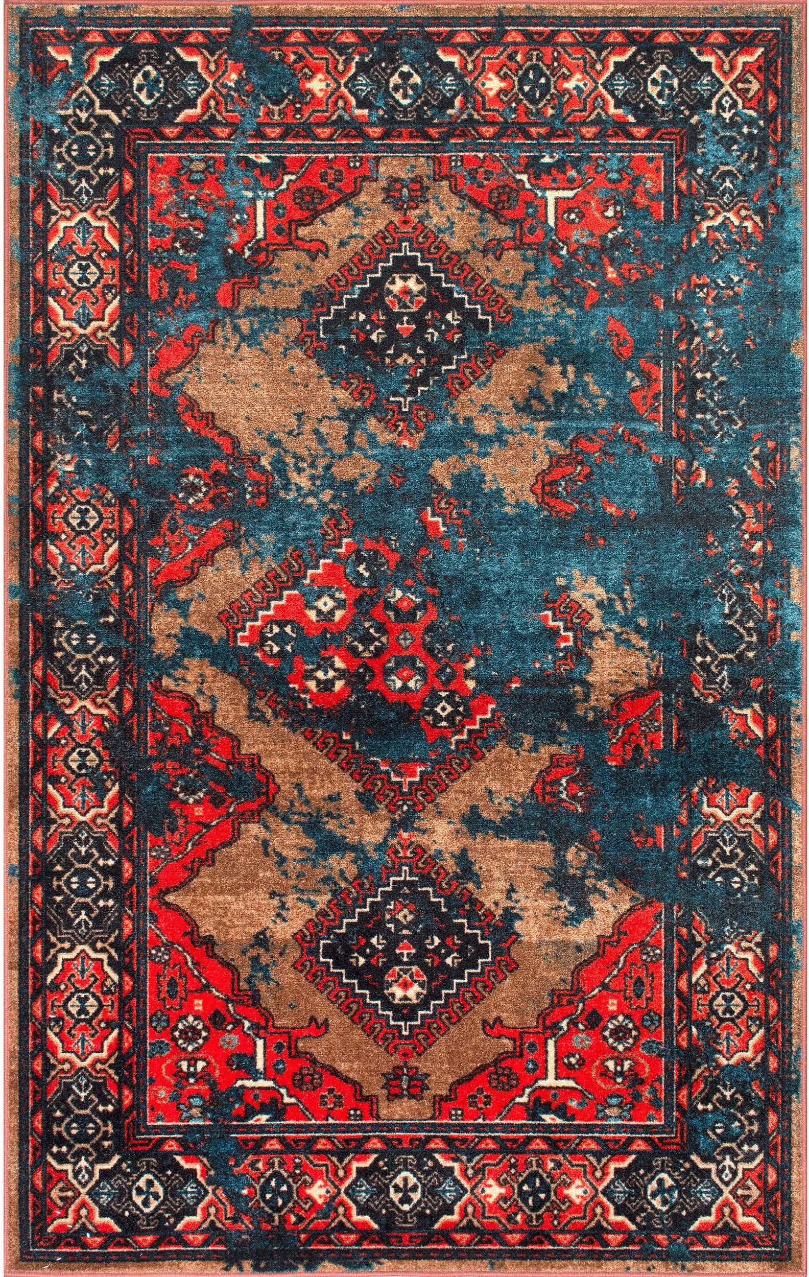 Nuloom Distressed Tribal Lavonna Ndi2503C Multi Area Rug