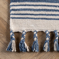 Nuloom Rose Stripe Nro1376A Blue Area Rug