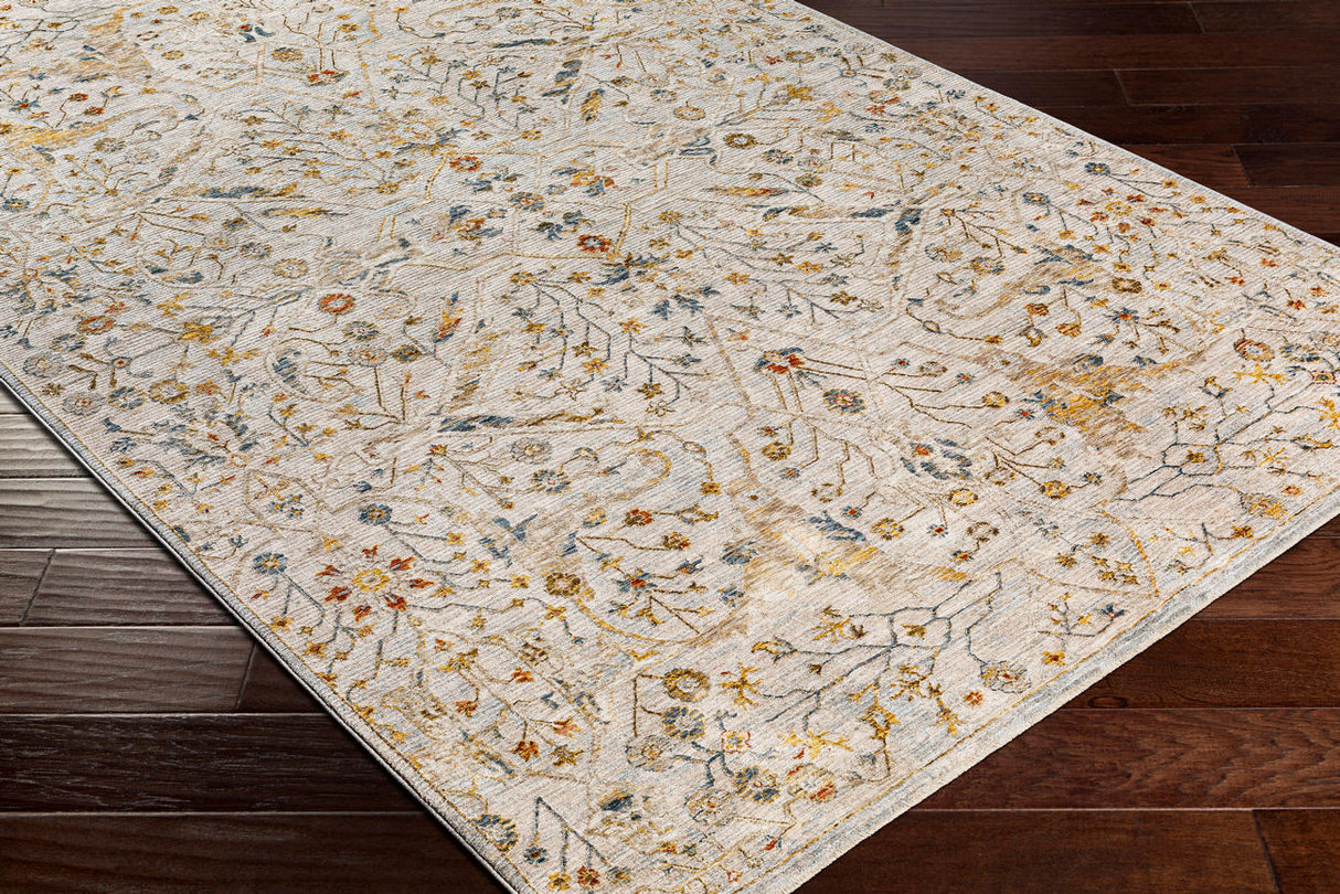 Surya Reina Ren-2302 Light Gray, Denim, Cream, Tan Rugs.