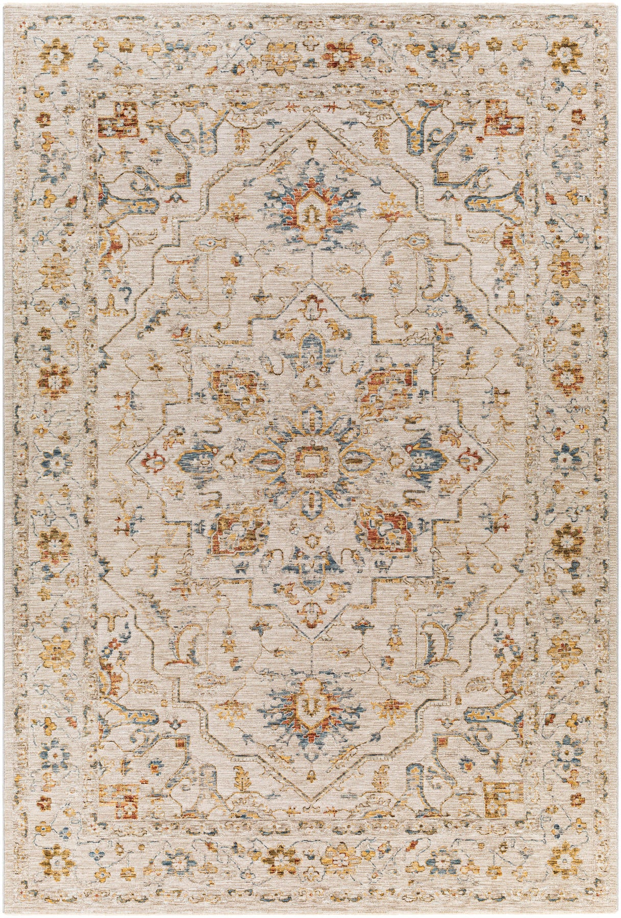 Surya Reina Ren-2303 Light Gray, Medium Gray, Cream, Light Brown Area Rug