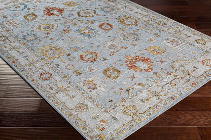 Surya Reina Ren-2306 Light Gray, Cream, Denim, Rust Area Rug