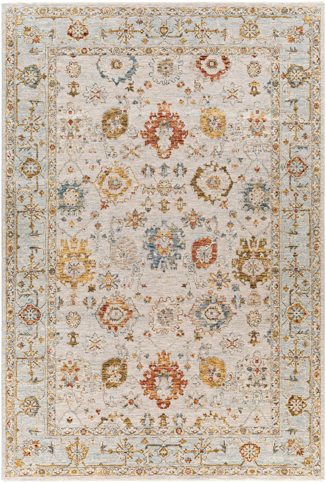 Surya Reina Ren-2309 Light Gray, Cream, Denim, Rust Rugs.