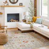 Surya Reina Ren-2309 Light Gray, Cream, Denim, Rust Rugs.