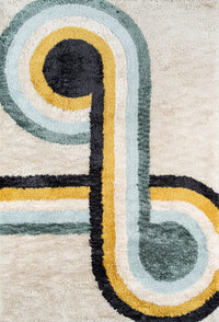 Momeni Novogratz Retro Ret-3 Blue Geometric Area Rug