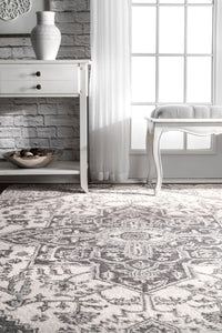 Nuloom Dewitt Floral Nde2689A Gray Area Rug