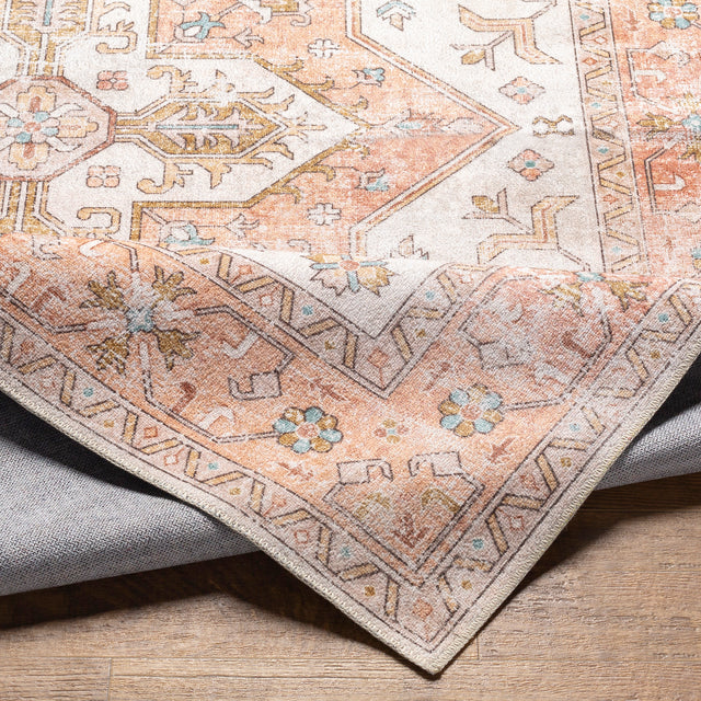 Surya Machine Washable Regen Rge-2306 Beige, Dusty Pink Rug.
