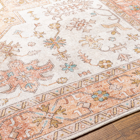 Surya Machine Washable Regen Rge-2306 Beige, Dusty Pink Rug.