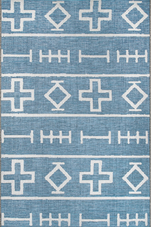 Nuloom Holland Ethnic Symbols Nho2838B Blue Area Rug