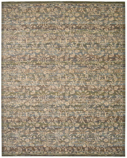 Nourison Rhapsody Rh012 Blue / Moss Area Rug