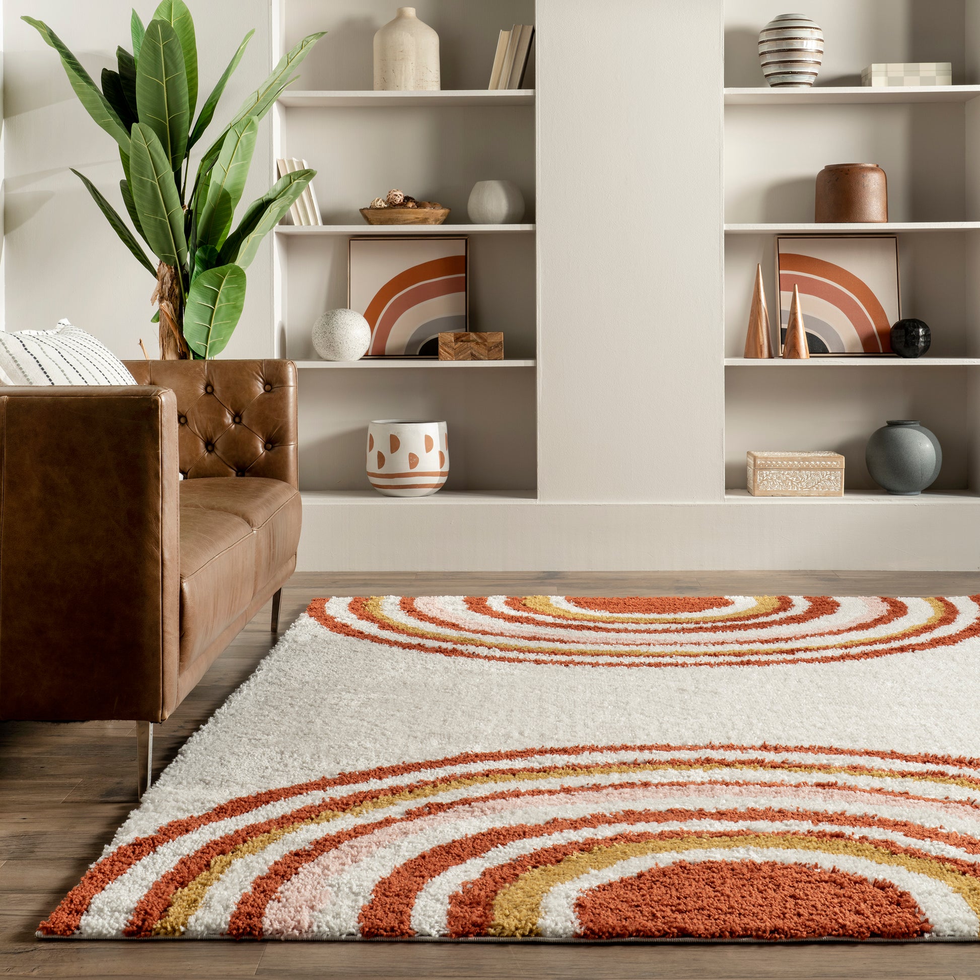 Nuloom Dotty Half Sunset Ndo2950A Orange Area Rug