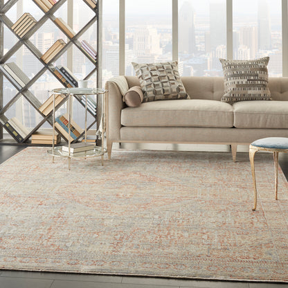 Nourison Lustrous Weave Luw02 Grey/Brick Area Rug