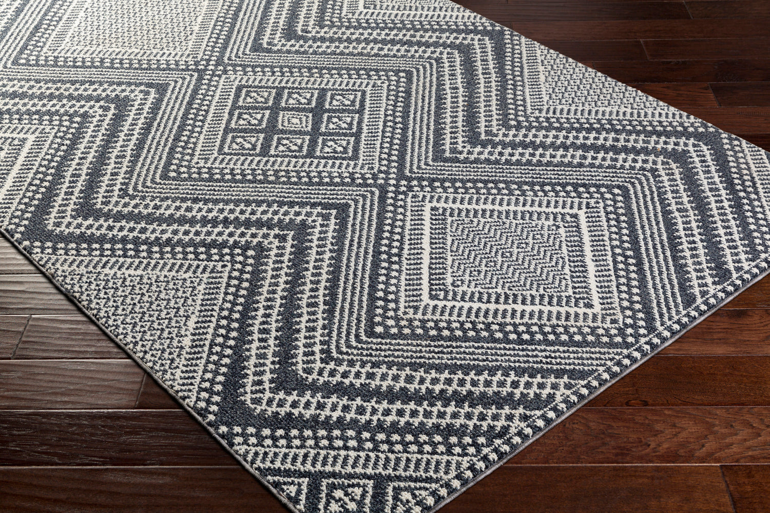 Surya Ariana Ria-2301 Charcoal, Medium Gray, White Rugs.