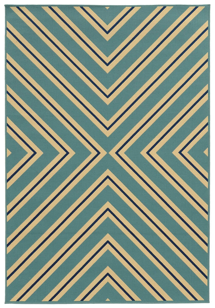 Oriental Weavers Sphinx Riviera 4589J Blue / Navy Geometric Area Rug