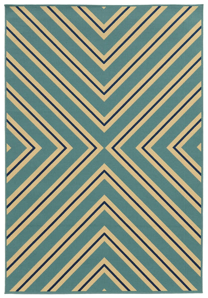 Oriental Weavers Sphinx Riviera 4589J Blue / Navy Geometric Area Rug