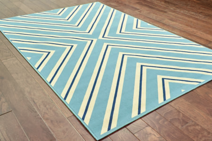 Oriental Weavers Sphinx Riviera 4589J Blue / Navy Geometric Area Rug