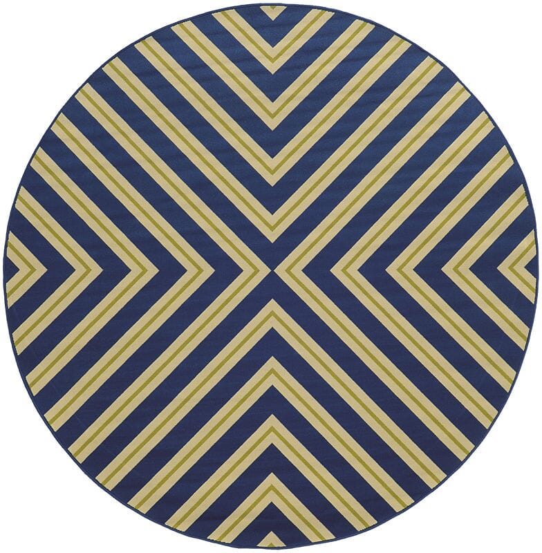 Oriental Weavers Sphinx Riviera 4589L Navy / Green Geometric Area Rug