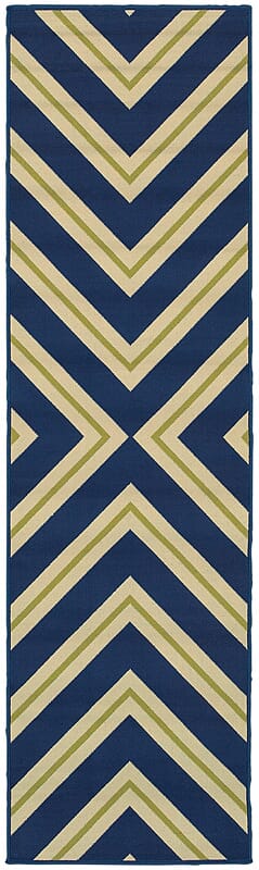 Oriental Weavers Sphinx Riviera 4589L Navy / Green Geometric Area Rug