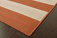 Oriental Weavers Sphinx Riviera 4768B Orange / Ivory Striped Area Rug