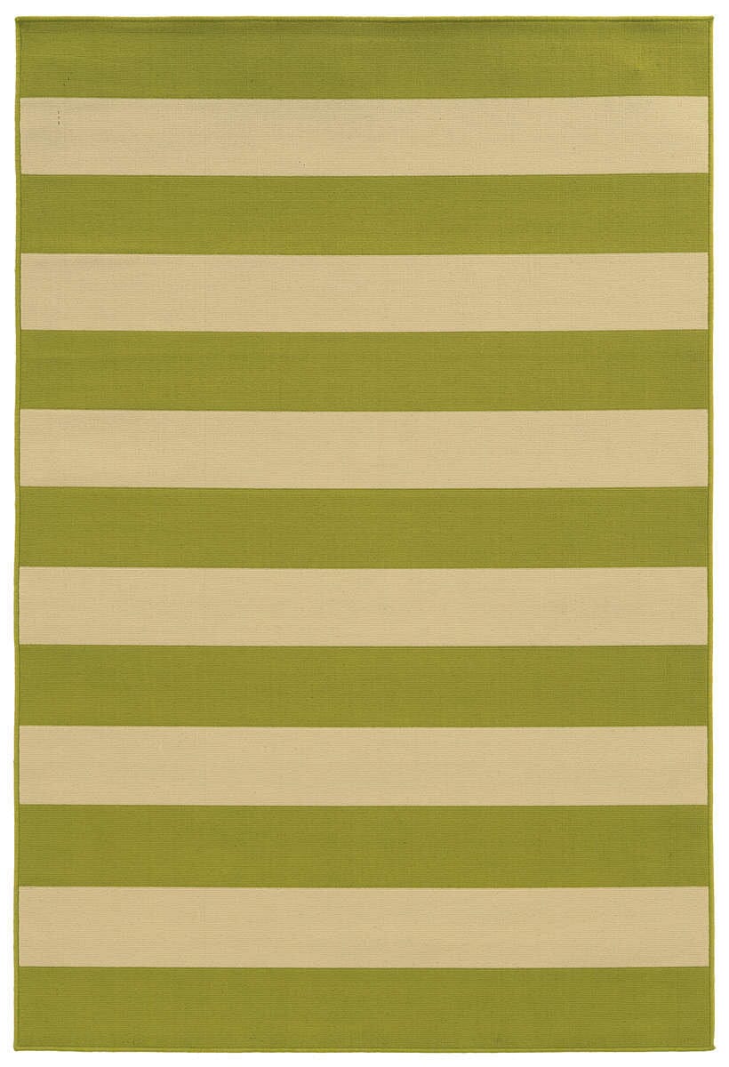 Oriental Weavers Sphinx Riviera 4768E Green / Ivory Striped Area Rug