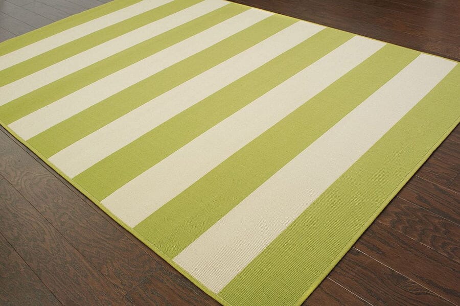 Oriental Weavers Sphinx Riviera 4768E Green / Ivory Striped Area Rug