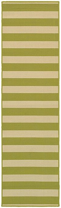 Oriental Weavers Sphinx Riviera 4768E Green / Ivory Striped Area Rug