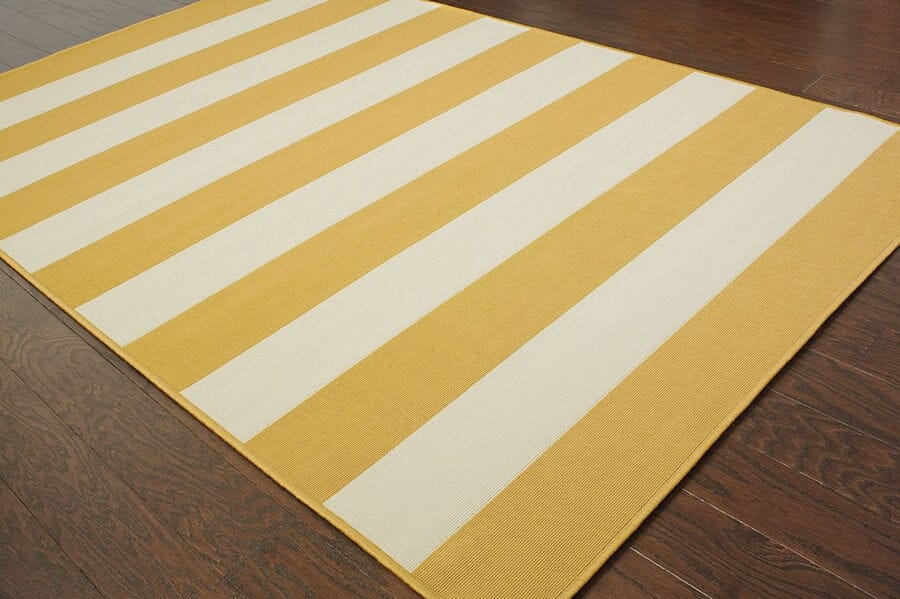 Oriental Weavers Sphinx Riviera 4768K Gold / Ivory Striped Area Rug