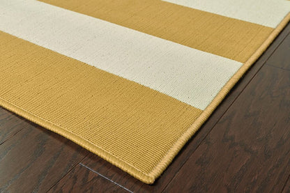 Oriental Weavers Sphinx Riviera 4768K Gold / Ivory Striped Area Rug