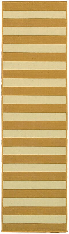 Oriental Weavers Sphinx Riviera 4768K Gold / Ivory Striped Area Rug