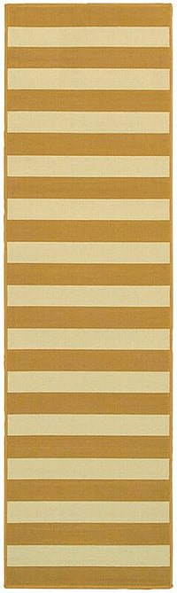 Oriental Weavers Sphinx Riviera 4768K Gold / Ivory Striped Area Rug