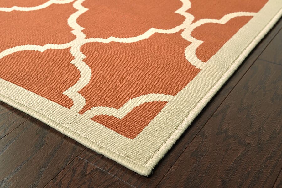 Oriental Weavers Sphinx Riviera 4770D Orange / Ivory Geometric Area Rug