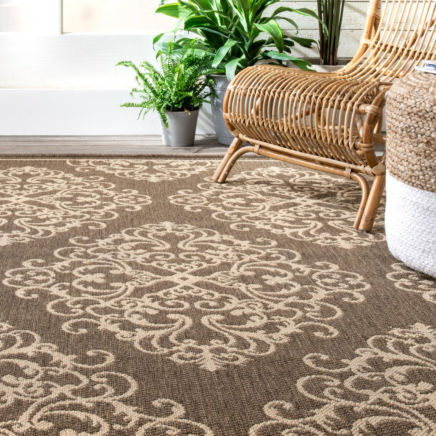 Nuloom Jazmine Coronated Trellis Nja2873A Beige Area Rug