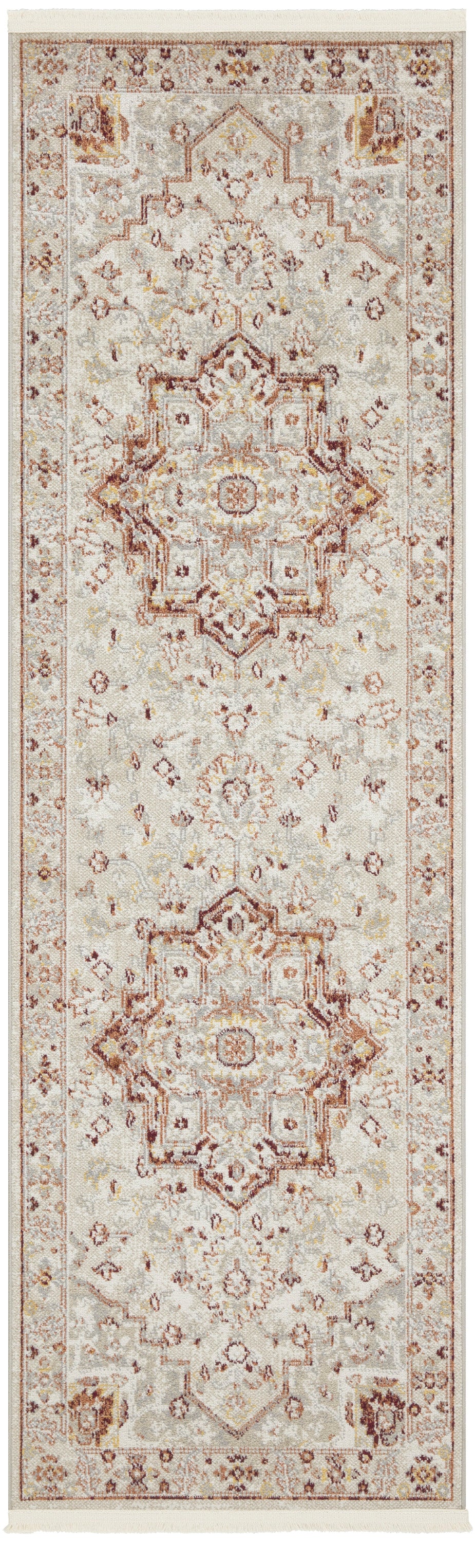 Nourison Carina Cna02 Brick Silver Area Rug