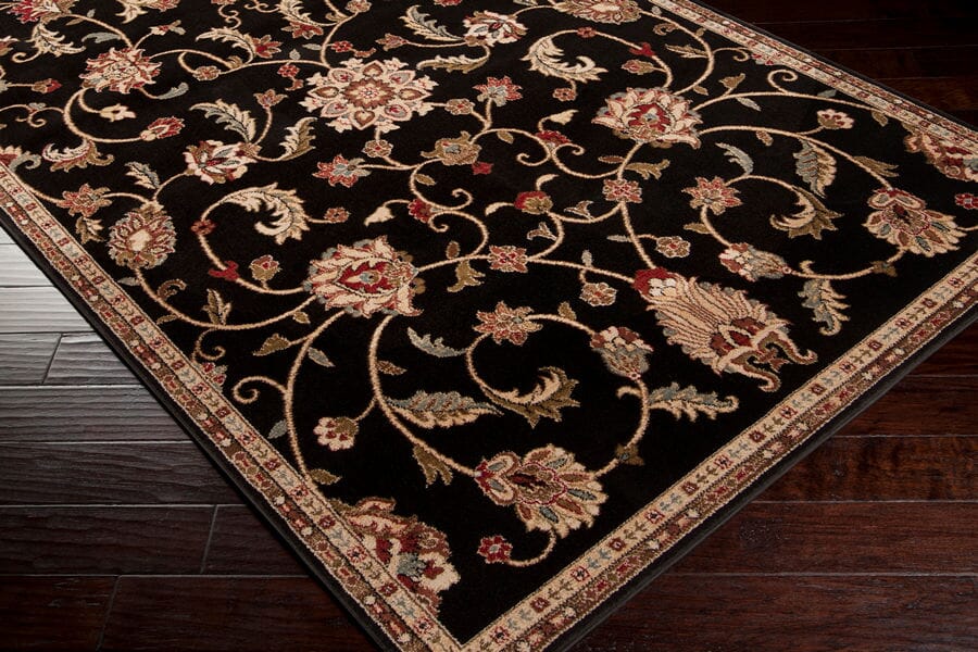 Surya Riley Rly-5025 Jet Black / Caramel / Hot Cocoa Rugs.