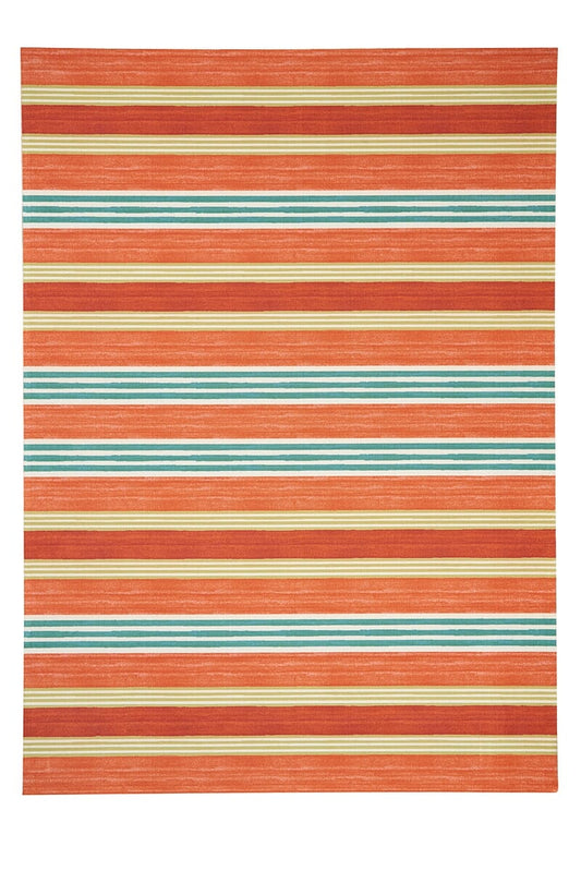 Nourison Waverly Sun And Shade Snd71 Orange Striped Area Rug