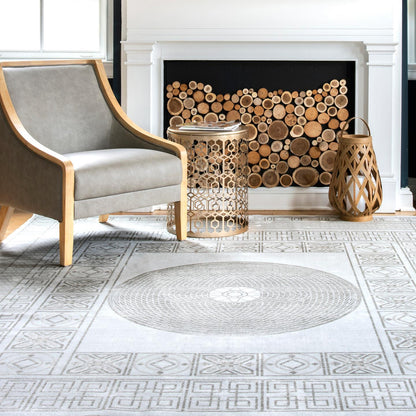 Nuloom Whitley Tiled Token Nwh1640A Light Gray Area Rug