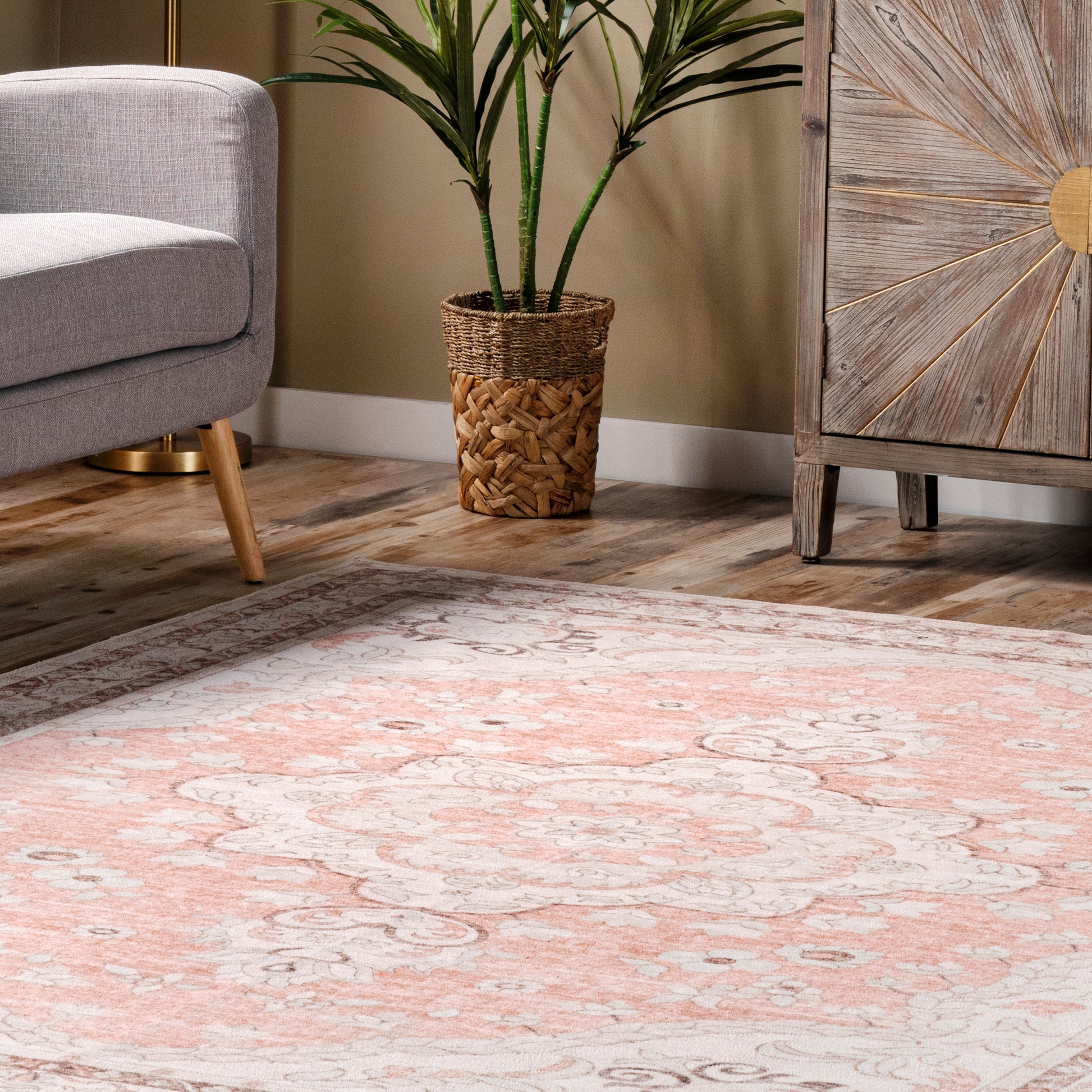 AreaRugs.com Wavaj Nwa1169A Peach Area Rug