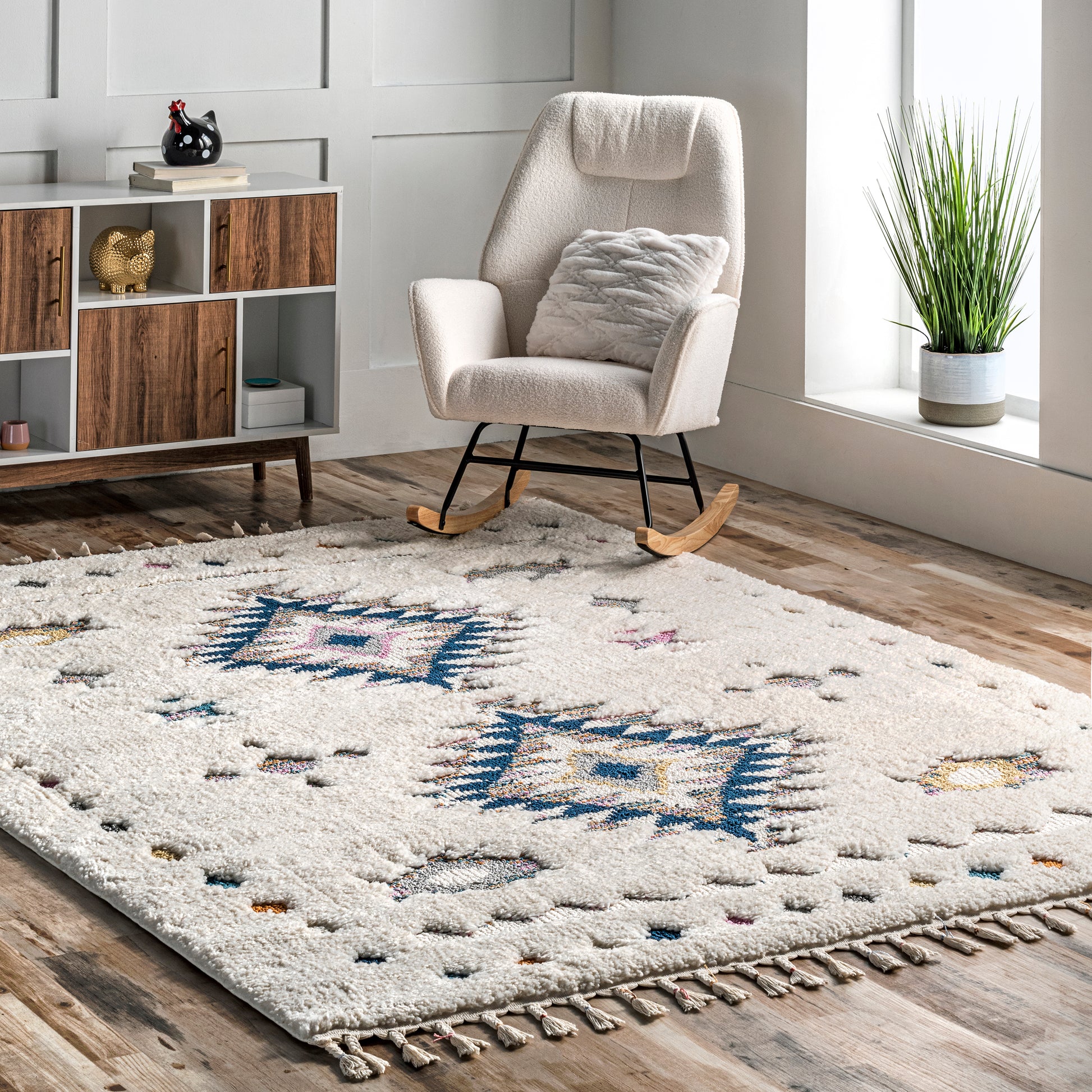 Nuloom Jocelyn Tribal Njo2983A Blue Area Rug