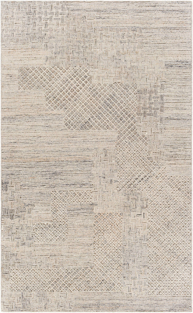 Surya Rosario Roa-2304 Charcoal, Medium Gray, Taupe, Beige Rugs.