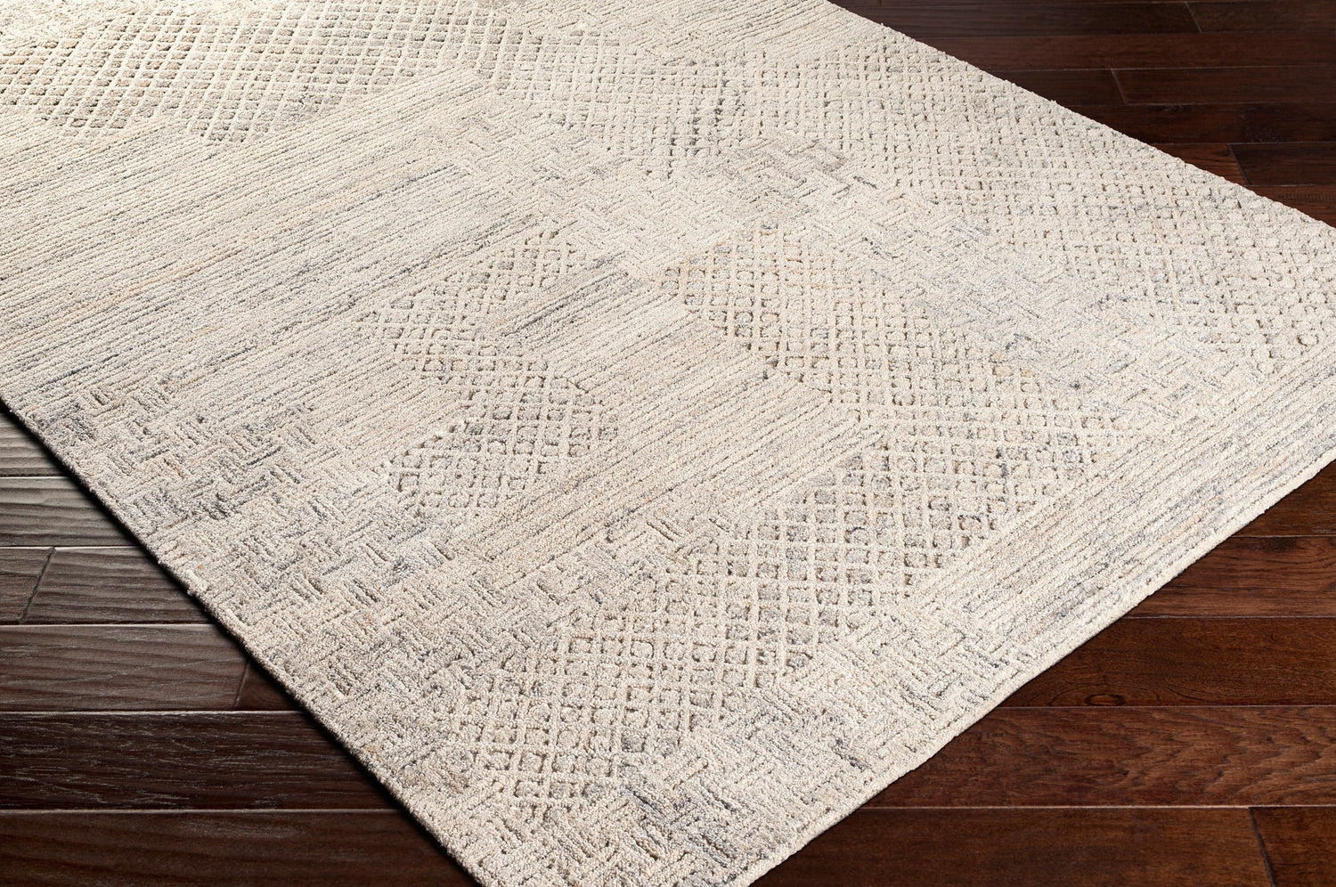 Surya Rosario Roa-2304 Charcoal, Medium Gray, Taupe, Beige Rugs.