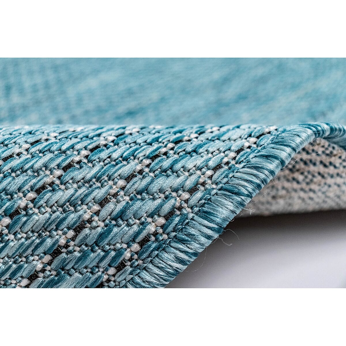 Liora Manne Carmel Texture Stripe 8422/04 Aqua Solid Color Area Rug