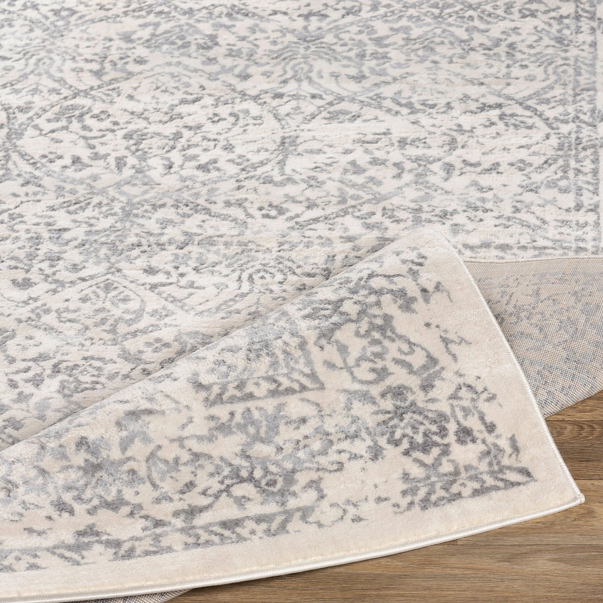Surya Roma Rom-2300 White, Medium Gray Rugs.