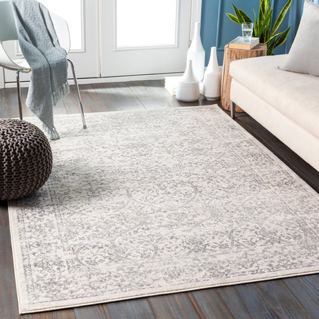 Surya Roma Rom-2300 White, Medium Gray Rugs.