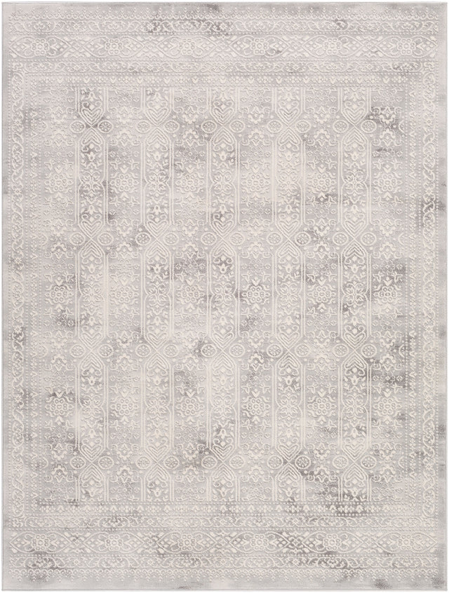 Surya Roma Rom-2307 White, Light Gray, Medium Gray Rugs.