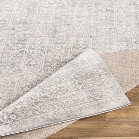 Surya Roma Rom-2307 White, Light Gray, Medium Gray Rugs.